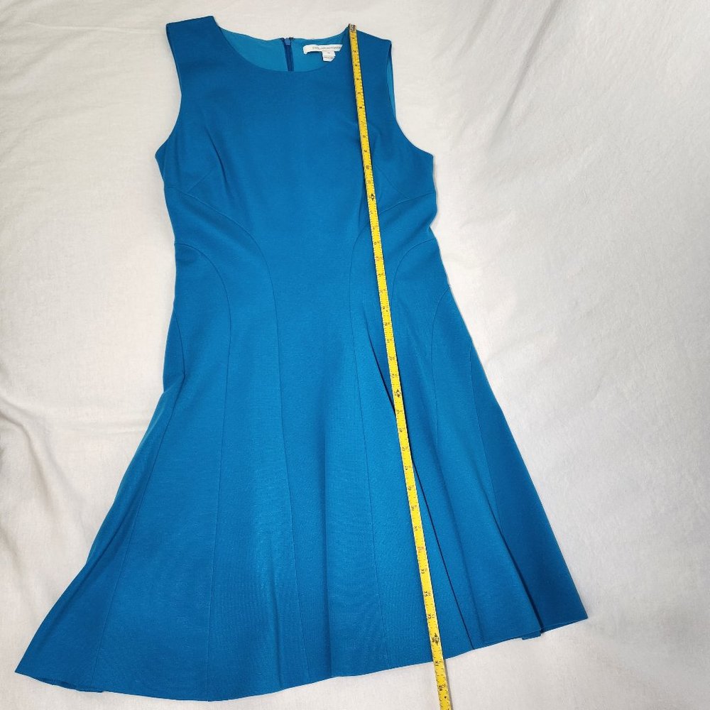 DIANE VON FURSTENBERG Minimalist Stretchy Blue Sleeveless Dress Size10 LIKE NEW! - Picture 14 of 16